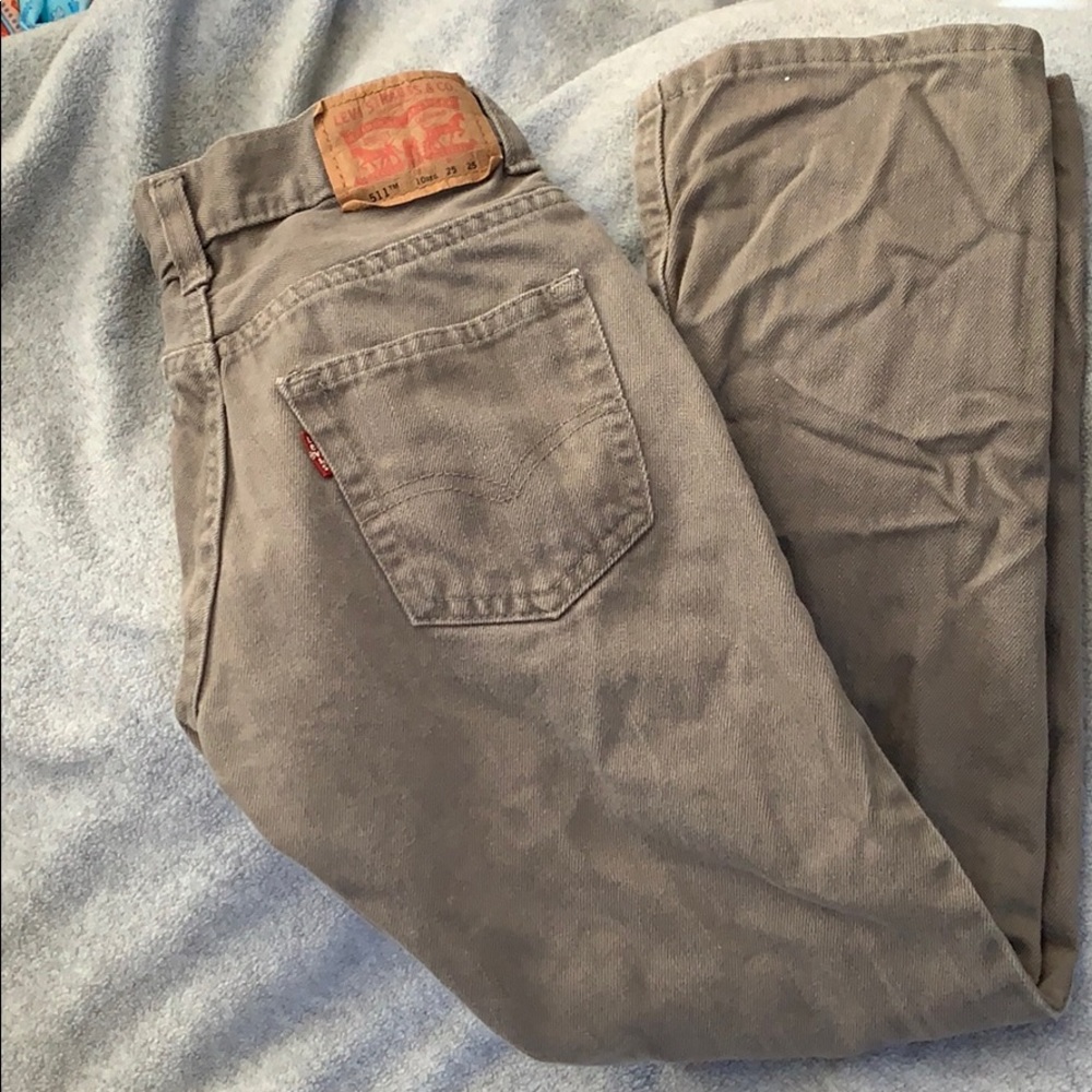 Boys Grey Levi 511 Slim jeans